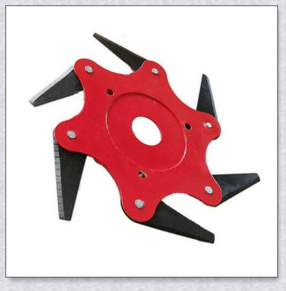 Powerful manganese steel weed trimmer blades with six 360-degree rotating blades for effortless lawn and garden maintenance
