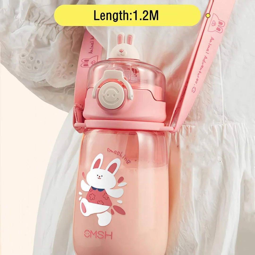 Eco-Friendly 520ml Kids Water Bottle with Vibrant Cartoon Design, Durable Tritan Construction, and Convenient Straw & Strap