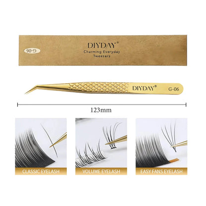 Premium precision anti-slip eyelash extension tweezers made with durable stainless steel for flawless lash application