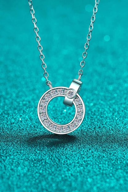 Elegant moissanite and sterling silver necklace with a minimalist, contemporary design