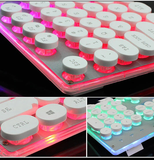 Brilliantly illuminated wired keyboard and mouse set with crystal-clear backlighting and sleek, sophisticated design