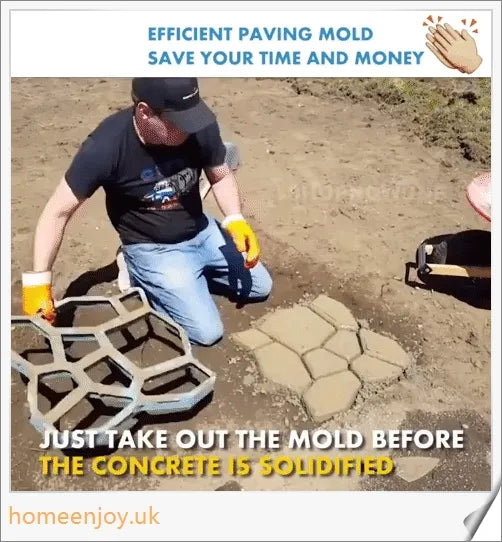 Durable, reusable plastic DIY paving mould for creating customized garden paths and patios