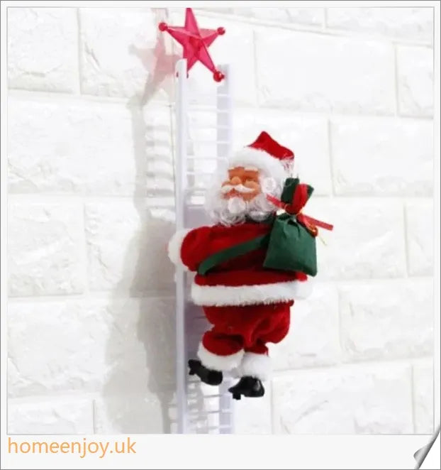 Climbing Santa Ladder Christmas Toy - A whimsical decoration that climbs up and down while playing music, bringing joy to the holiday season.