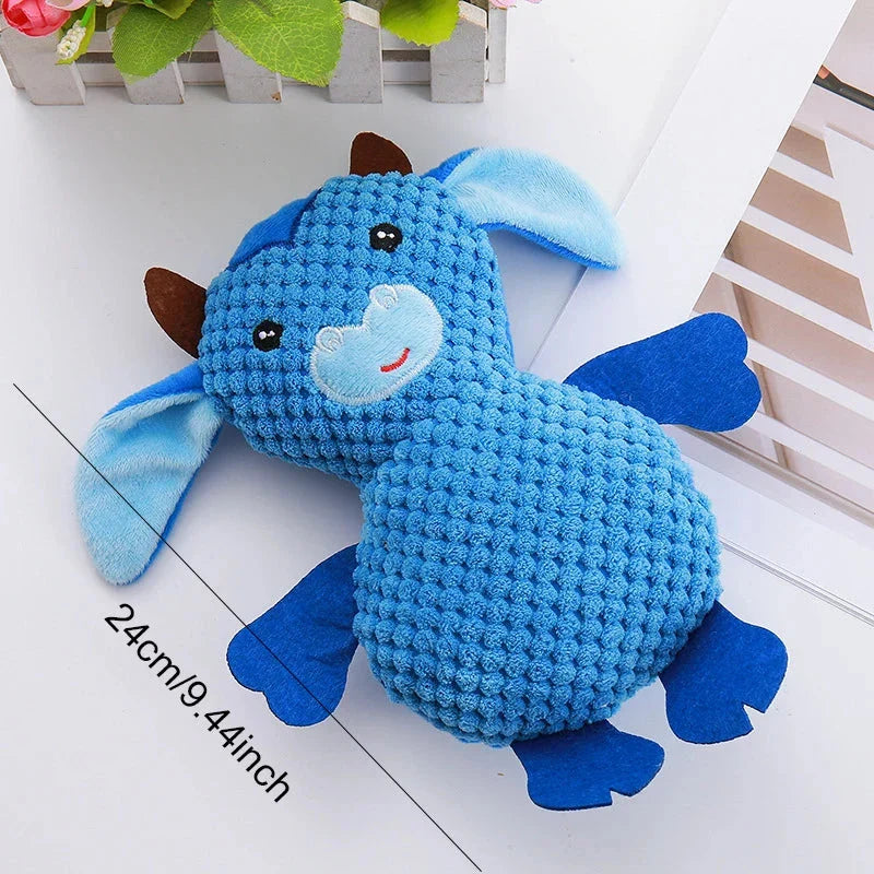Plush Squeaky Dog Toy in Pink with Adorable Animal Design for Playful Pups