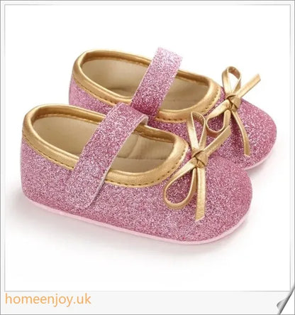 Enchanting princess-style toddler shoes in various colours, featuring sparkling sequins and a comfortable, secure design.