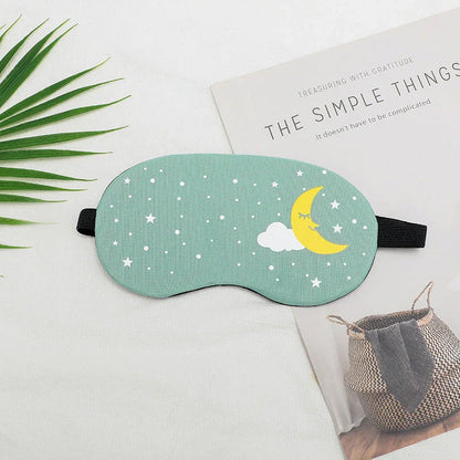 Adjustable cotton and silk sleep mask in green colour for total blackout and uninterrupted sleep