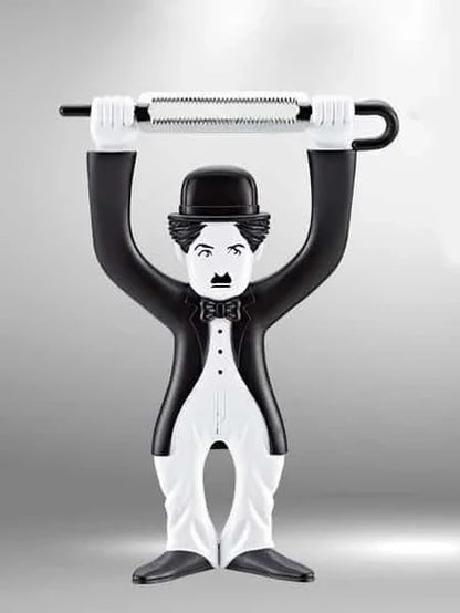 Vintage-inspired plastic fruit and vegetable peelers featuring the iconic silhouette of Charlie Chaplin's Tramp character