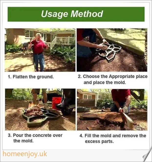 Durable, reusable plastic DIY paving mould for creating customized garden paths and patios