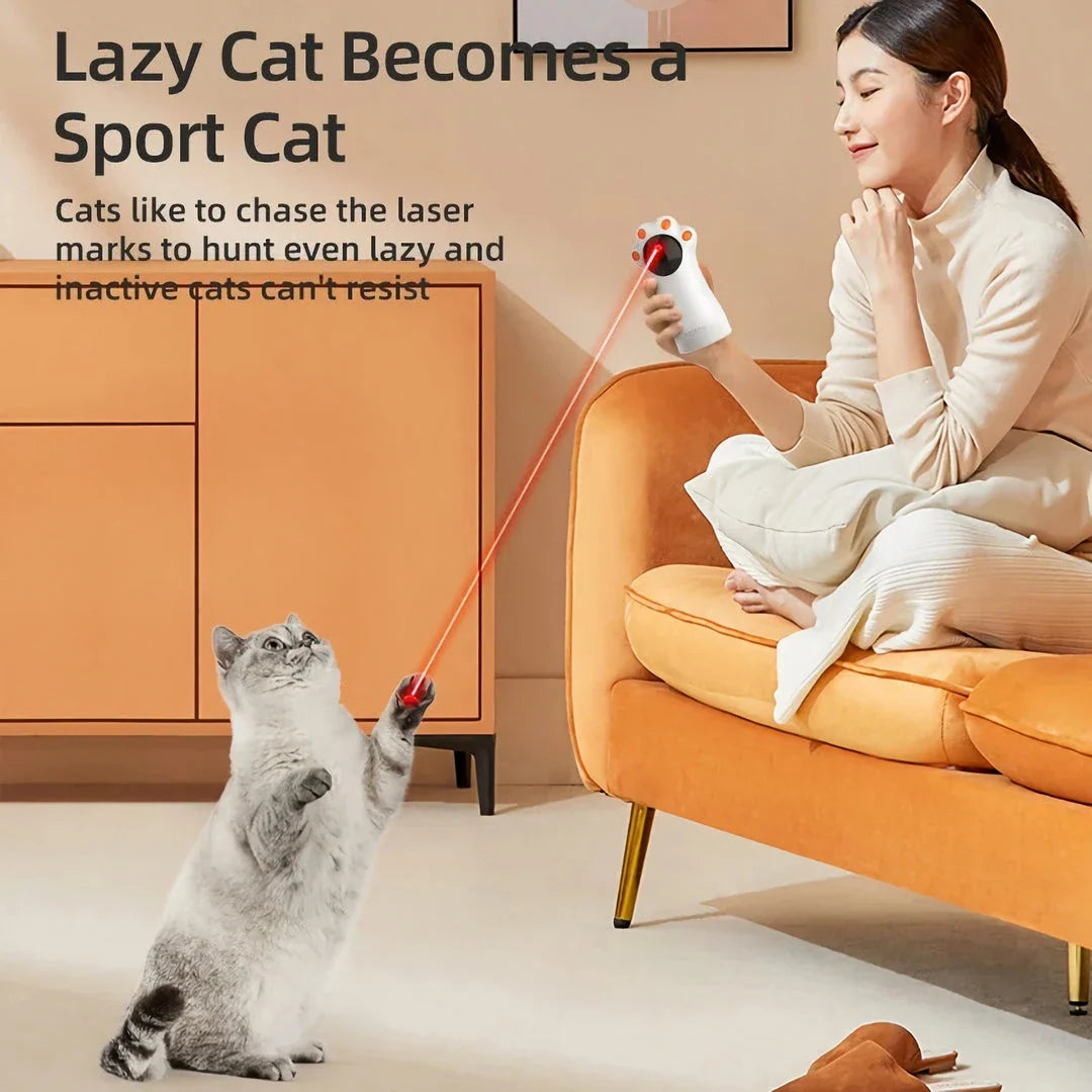 Interactive LED Laser Cat Toy with three speed modes for engaging play and mental stimulation