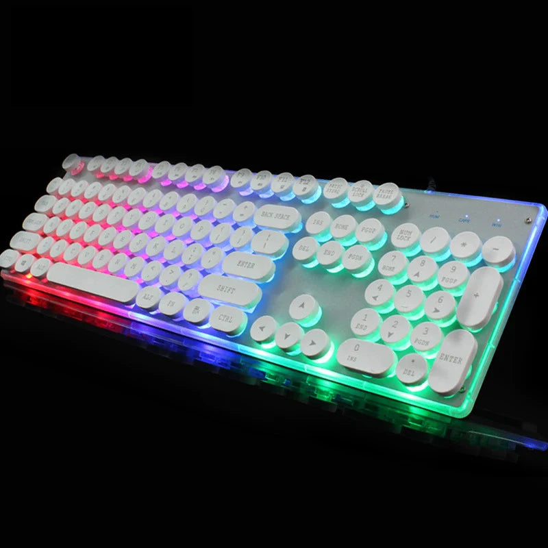 Brilliantly illuminated wired keyboard and mouse set with crystal-clear backlighting and sleek, sophisticated design