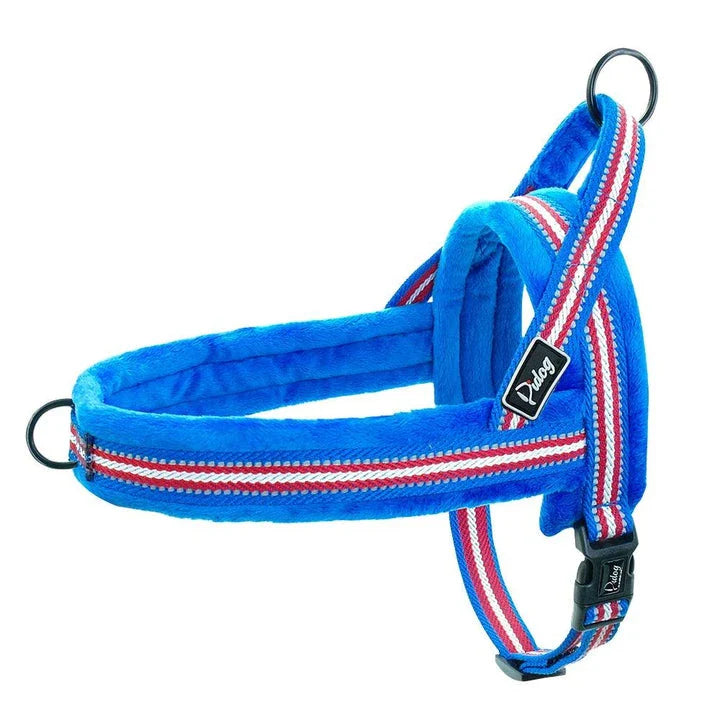 Adjustable Reflective Dog Harness with premium nylon and padded flannel construction for enhanced safety and visibility