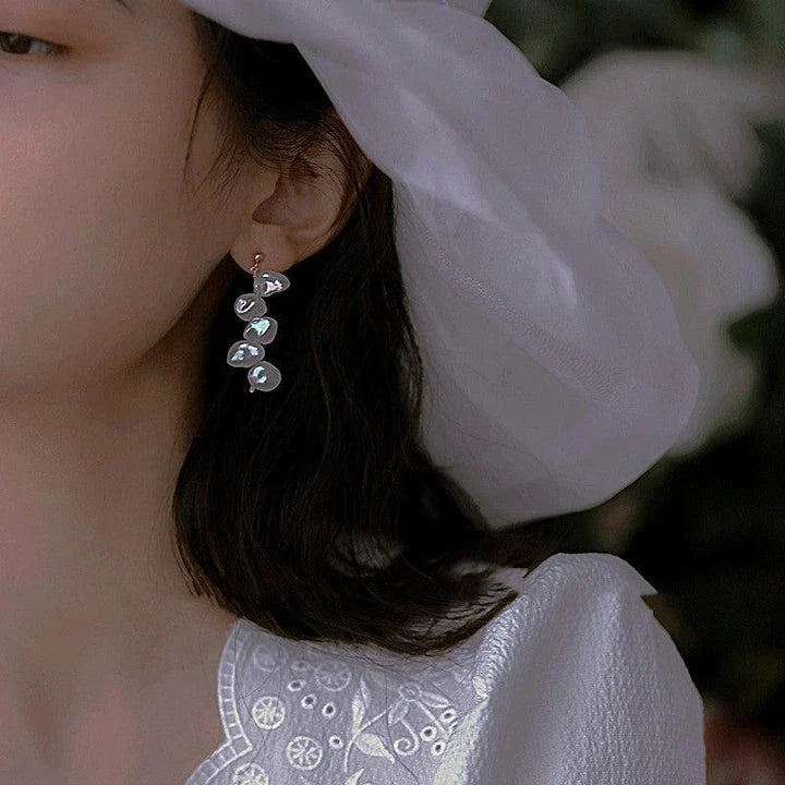 Elegant Aurora Petal Baroque Pearl Earrings with a lustrous and mesmerising design