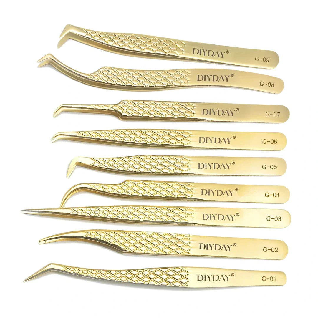 Premium precision anti-slip eyelash extension tweezers made with durable stainless steel for flawless lash application