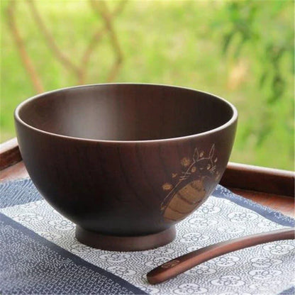 Elegant Mongolian-style wooden serving bowl with a smooth, natural grain and subtly curved silhouette