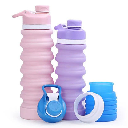 A portable, foldable silicone water bottle in a variety of stylish colours, perfect for eco-conscious Brits on the go.