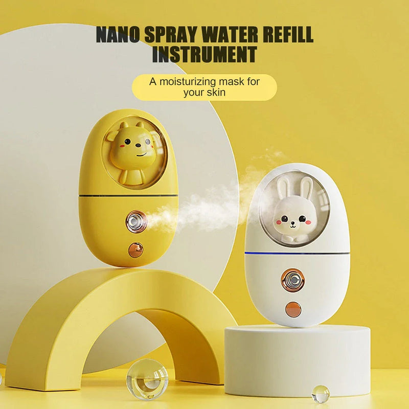 Homeenjoy UK Compact Cartoon Facial Humidifier: Hydrate & Glow on the Go