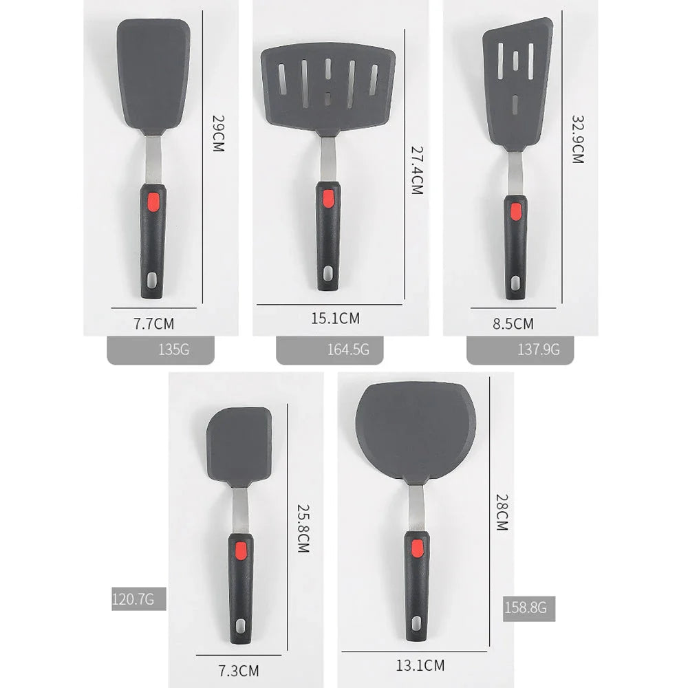 High-performance silicone spatula with stainless steel core for durable, heat-resistant cooking