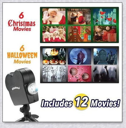 Enchanting Window Projector that projects festive films onto any window for Christmas, Halloween, and birthday celebrations