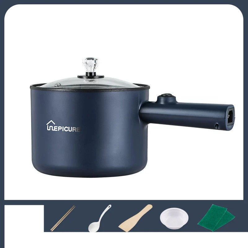 Emerald Green or Sapphire Blue Multi-Function Electric Cooker with Steaming Grid and Intuitive Controls