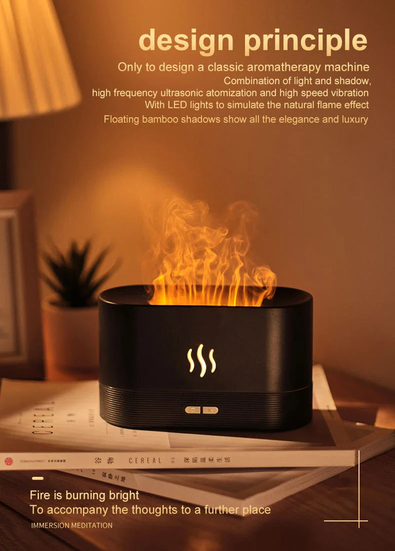 Premium Flame Humidifier with Aromatic Mist and Mesmerising Lighting Effect