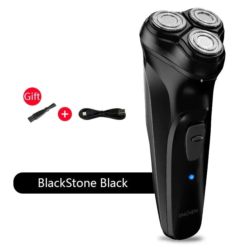Advanced cordless electric face shaver with 3D floating heads and ultra-thin double ring cutter for a smooth, comfortable shave