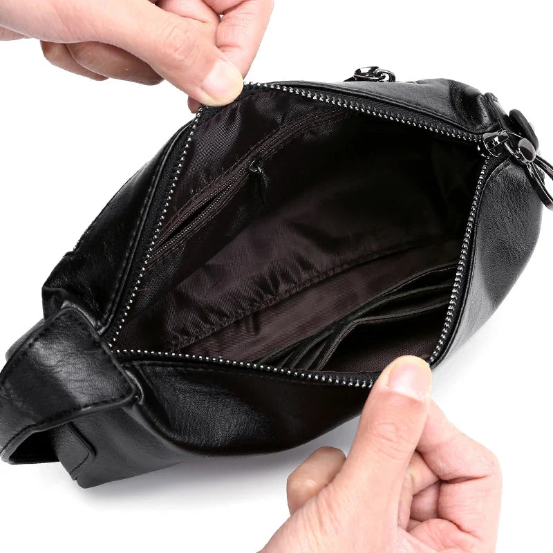 Premium leather clutch bag in a stylish business-casual design with a spacious interior and waterproof construction, perfect for discerning gentlemen on the go.