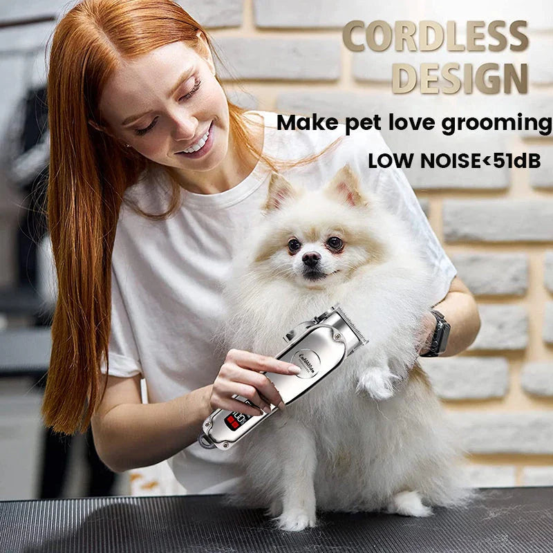Professional-Grade Rechargeable Pet Hair Trimmer with Quiet Operation and Precision Blades