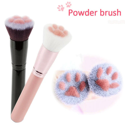 Charming cat paw makeup brushes in black with soft wool fibre bristles and a sturdy aluminium alloy handle