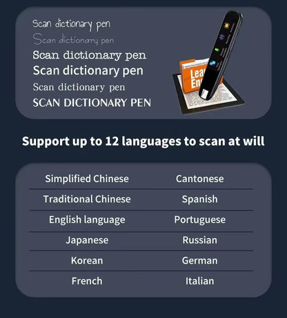 International Edition Scanning Translation Pen with advanced optical character recognition technology for seamless multilingual translation