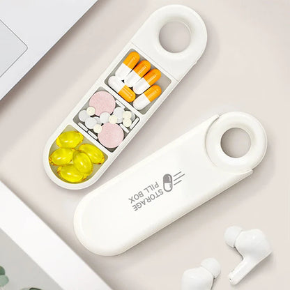 Compact 3-Section Pill Organiser with USB Drive - A sleek and practical solution for managing your daily medication on the go.