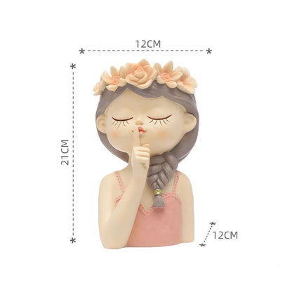 A charming 7.8-inch resin planter in the shape of a fairy girl, perfect for displaying succulents and adding whimsical decor to your home or office.