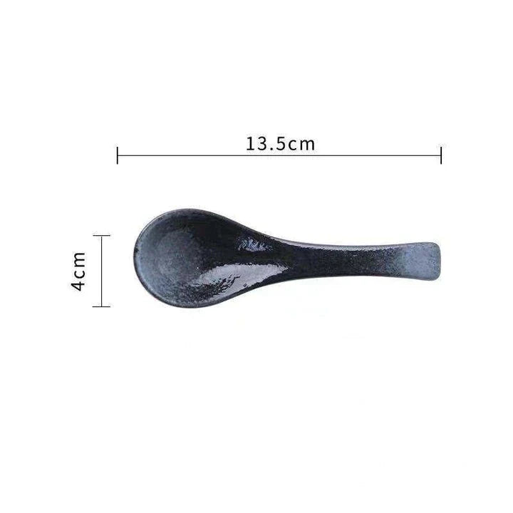 Elegant Japanese ceramic soup spoon in various colours for refined dining