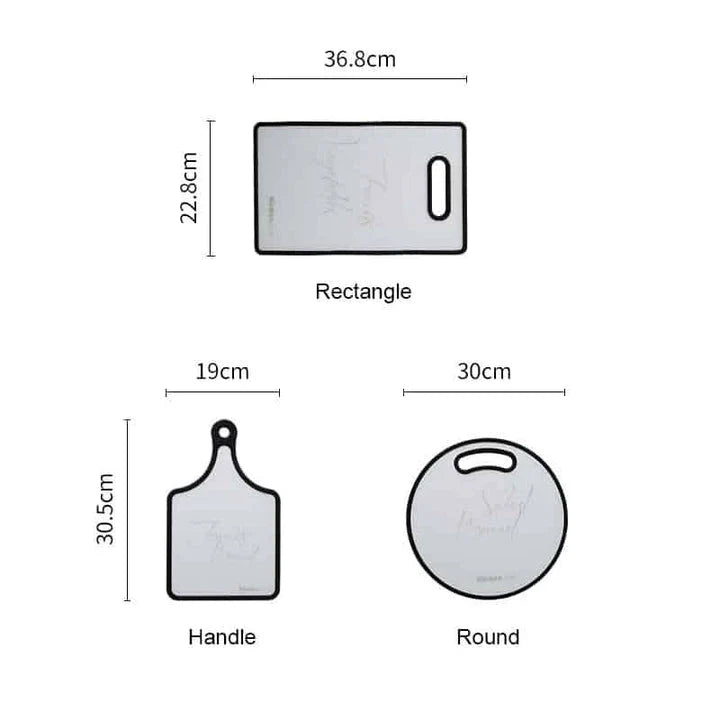 Premium walnut wood cutting boards in rectangle, handle, and round shapes for versatile kitchen use