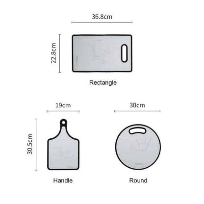 Premium walnut wood cutting boards in rectangle, handle, and round shapes for versatile kitchen use