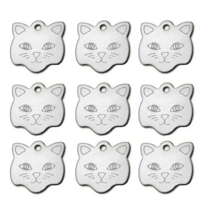 Customisable cat ID tags made from premium aluminium in a variety of vibrant colours