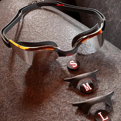 Premium anti-fog swim goggles with wide-angle, high-definition lenses for crystal-clear underwater vision