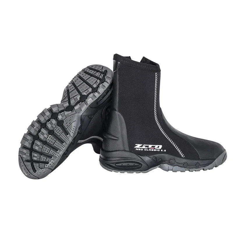 Premium non-slip outdoor beach and diving boots with durable rubber outsole and neoprene upper for waterproof protection and superior grip