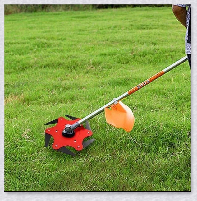 Powerful manganese steel weed trimmer blades with six 360-degree rotating blades for effortless lawn and garden maintenance