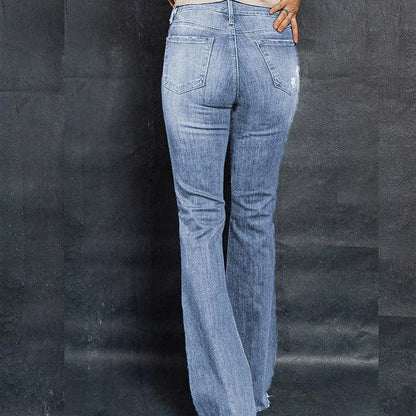 Premium high-waisted wide-leg denim trousers in a chic, versatile design