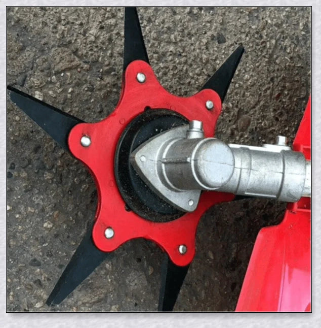Powerful manganese steel weed trimmer blades with six 360-degree rotating blades for effortless lawn and garden maintenance