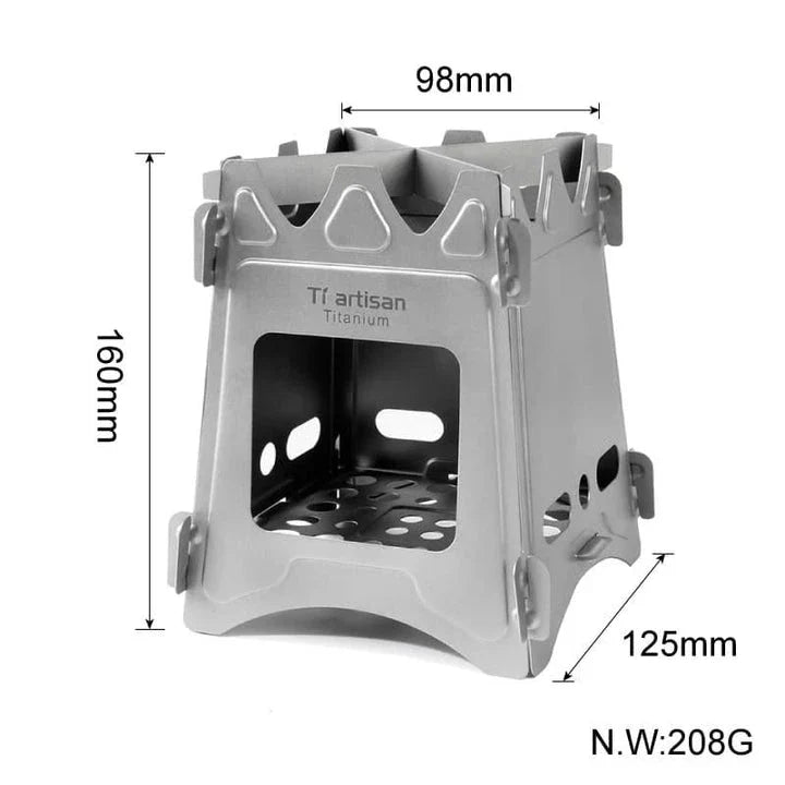 Compact Titanium Pocket BBQ Grill with Foldable and Adjustable Design for Outdoor Cooking