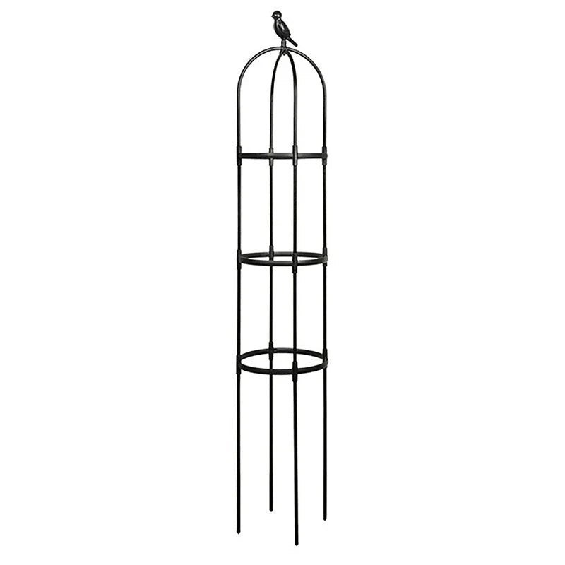Adjustable 2/3-Tier Garden Trellis in white, designed to support climbing plants and flowers in a home garden