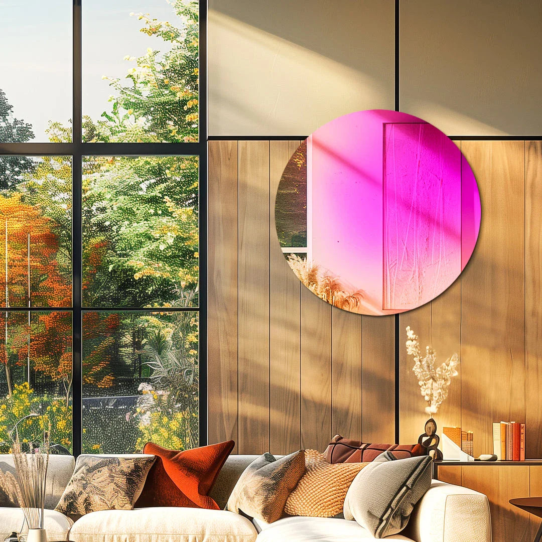 Elegant Radiant Circular Wall Mirror with vibrant rainbow hues and modern design
