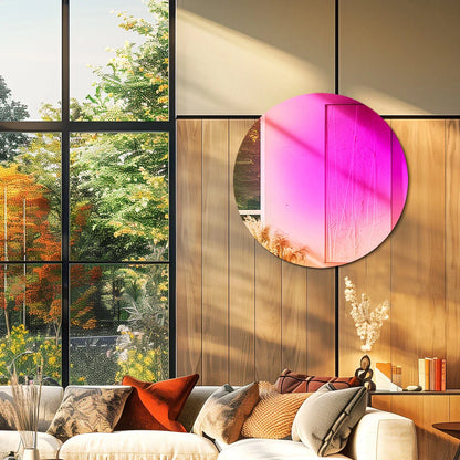 Elegant Radiant Circular Wall Mirror with vibrant rainbow hues and modern design