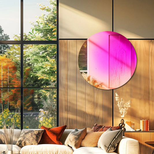 Elegant Radiant Circular Wall Mirror with vibrant rainbow hues and modern design