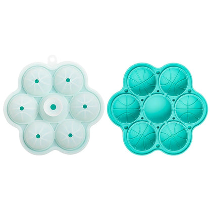 Spherical silicone ice mould with seven holes for creating elegant ice spheres to chill premium drinks
