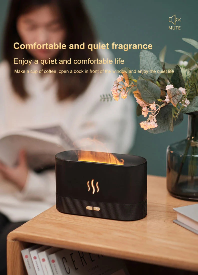 Premium Flame Humidifier with Aromatic Mist and Mesmerising Lighting Effect