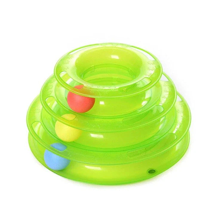 Premium Cat Activity Tower with Colourful Ball and Winding Track