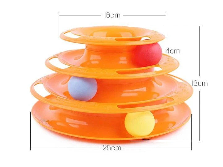 Premium Cat Activity Tower with Colourful Ball and Winding Track