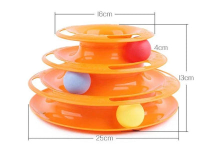 Premium Cat Activity Tower with Colourful Ball and Winding Track